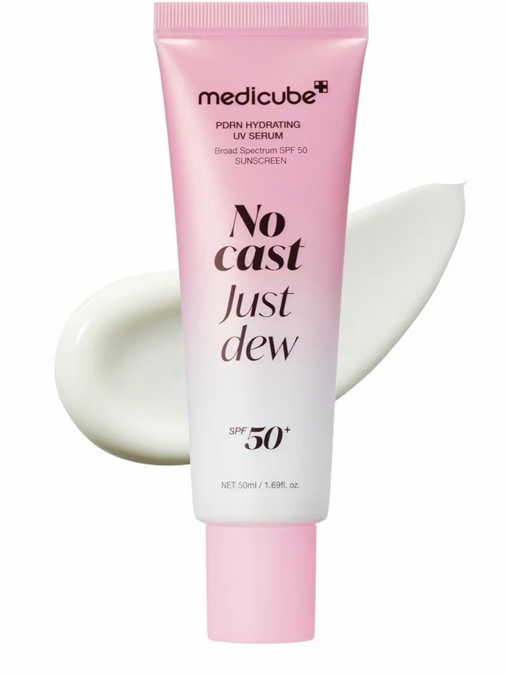 Medicube No Cast Just Dew PDRN Hydrating UV Serum SPF 50+ — Pink